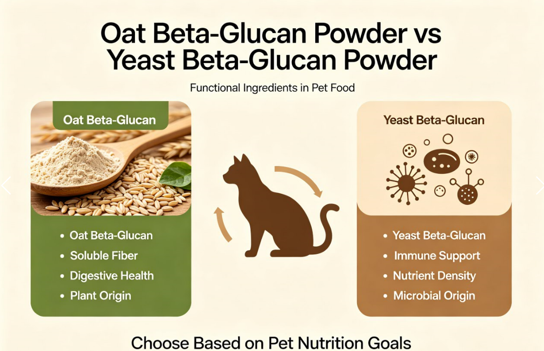 Oat Beta-Glucan Powder vs Yeast Beta-Glucan: Which Functional Ingredient Is Better for Pet Nutrition